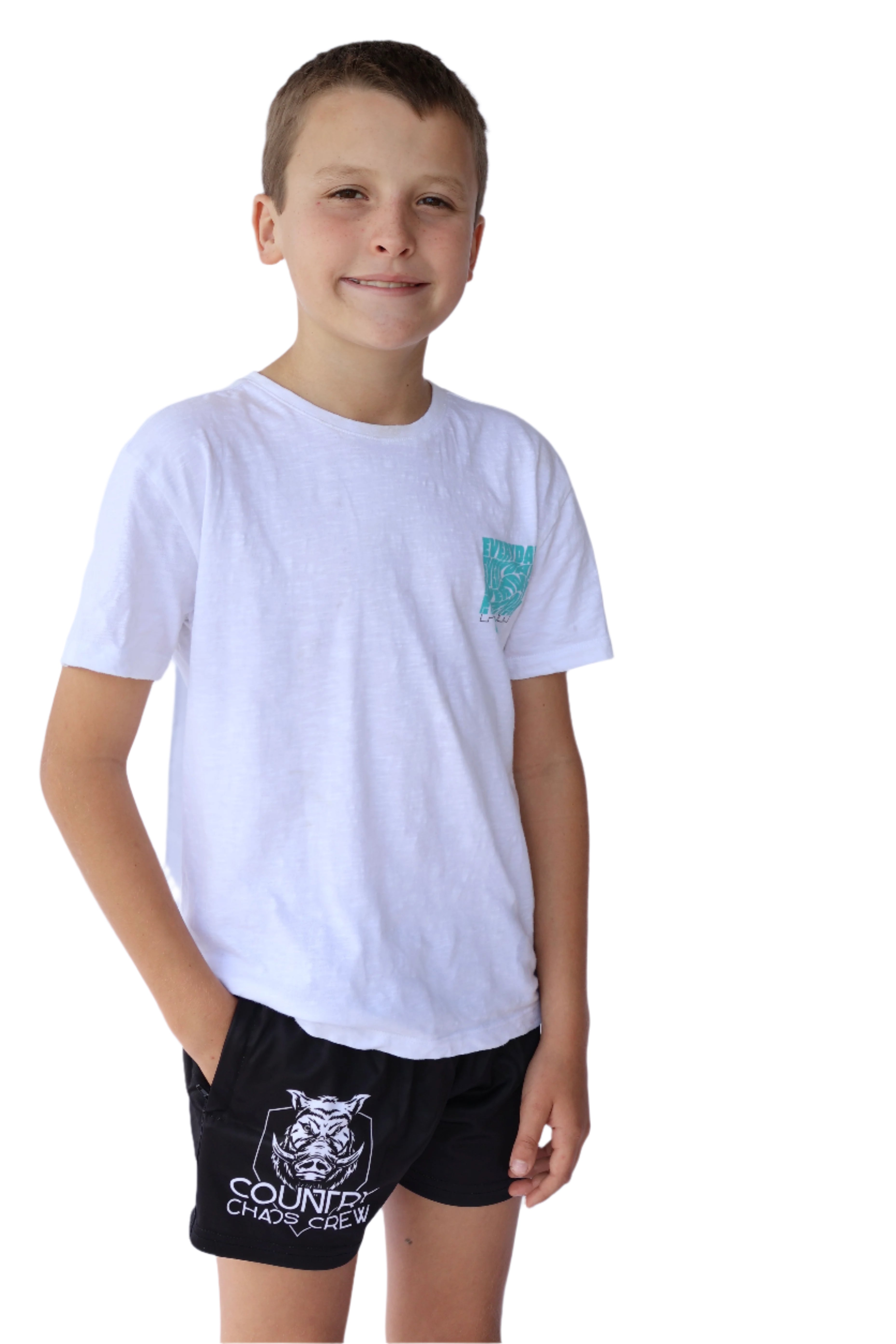 KIDS Boar Hunter Pocket Footy Shorts - Grey
