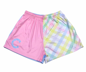 Gingham Pocket Footy Shorts - Adults