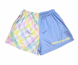 Gingham Pocket Footy Shorts - Adults