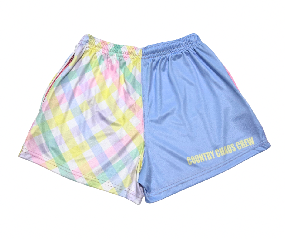 Gingham Pocket Footy Shorts - Kids
