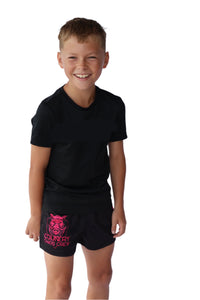 KIDS Boar Hunter Pocket Footy Shorts - Pink