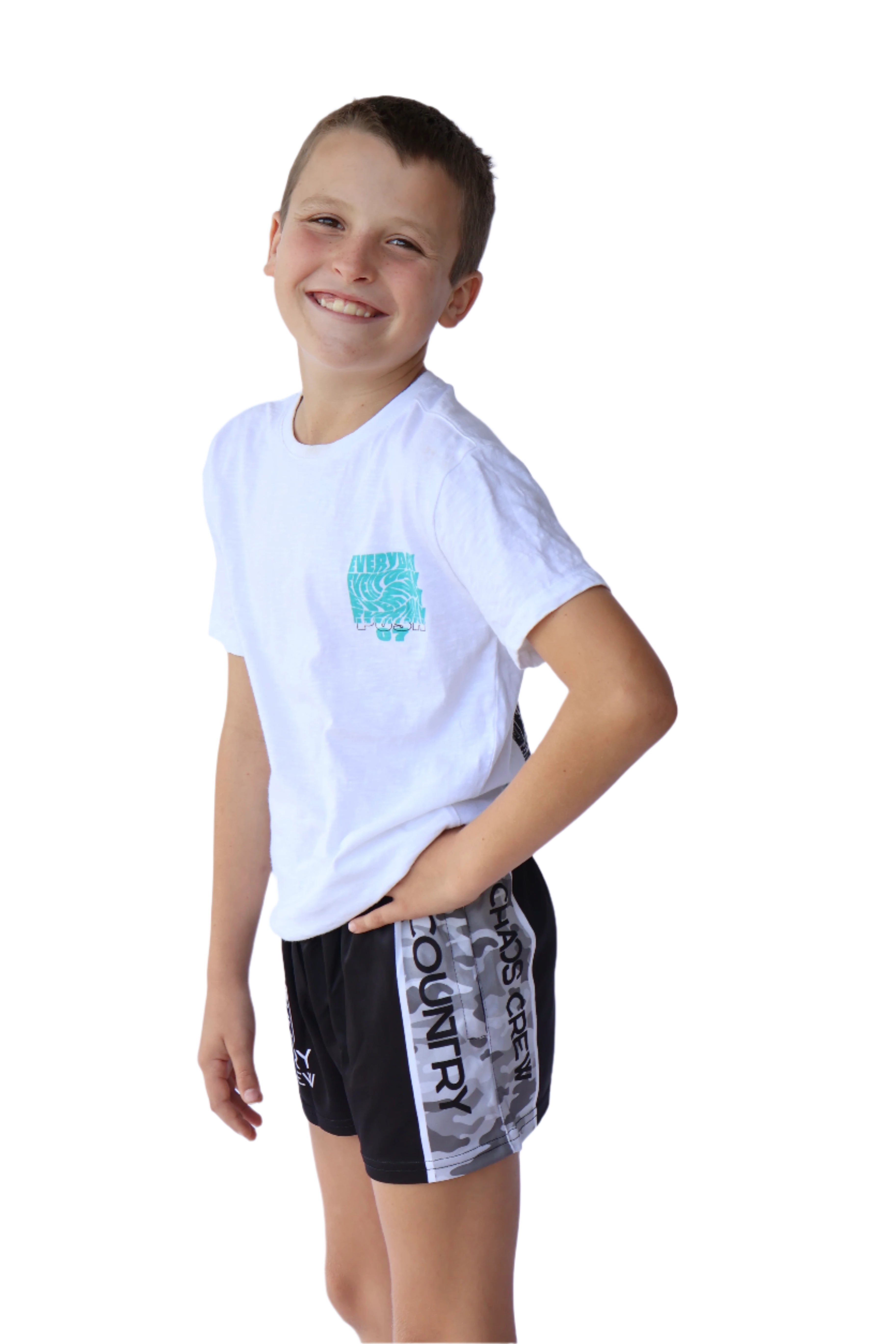 KIDS Boar Hunter Pocket Footy Shorts - Grey