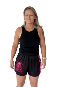 Boar Hunter Pocket Footy Shorts - Pink