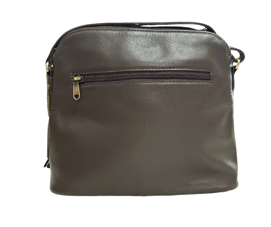 Finland Genuine Leather and Cow Hide Handbag - Chocolate 3