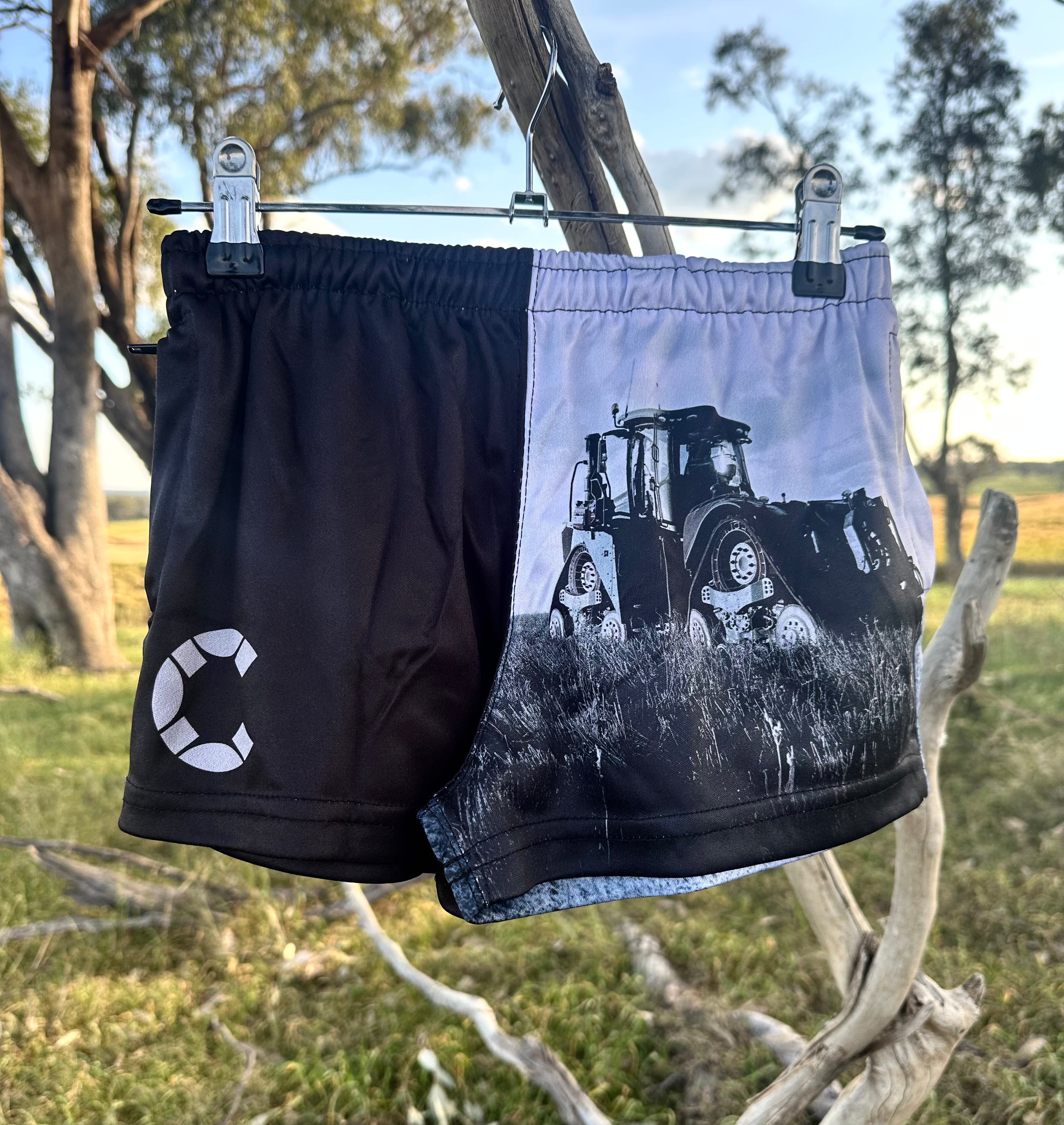 Harvest Time Adults Pocket Footy Shorts Country Chaos Crew
