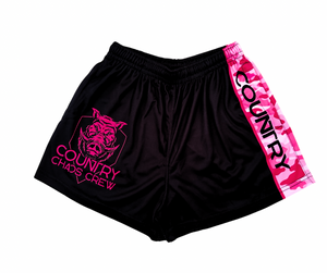 Boar Hunter Pocket Footy Shorts - Pink